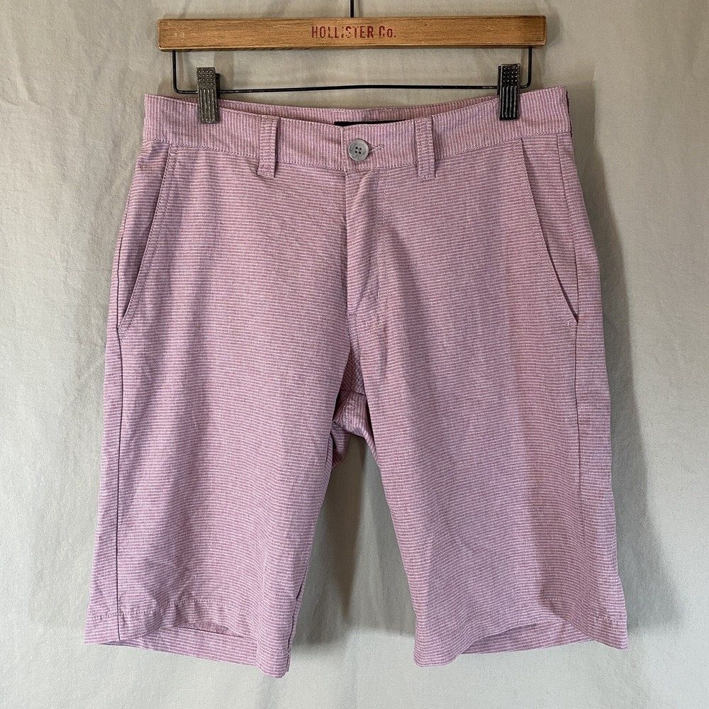 Travis‎ Matthew Mens 30 Performance Golf Shorts 11.5 inch inseam Maroon Striped